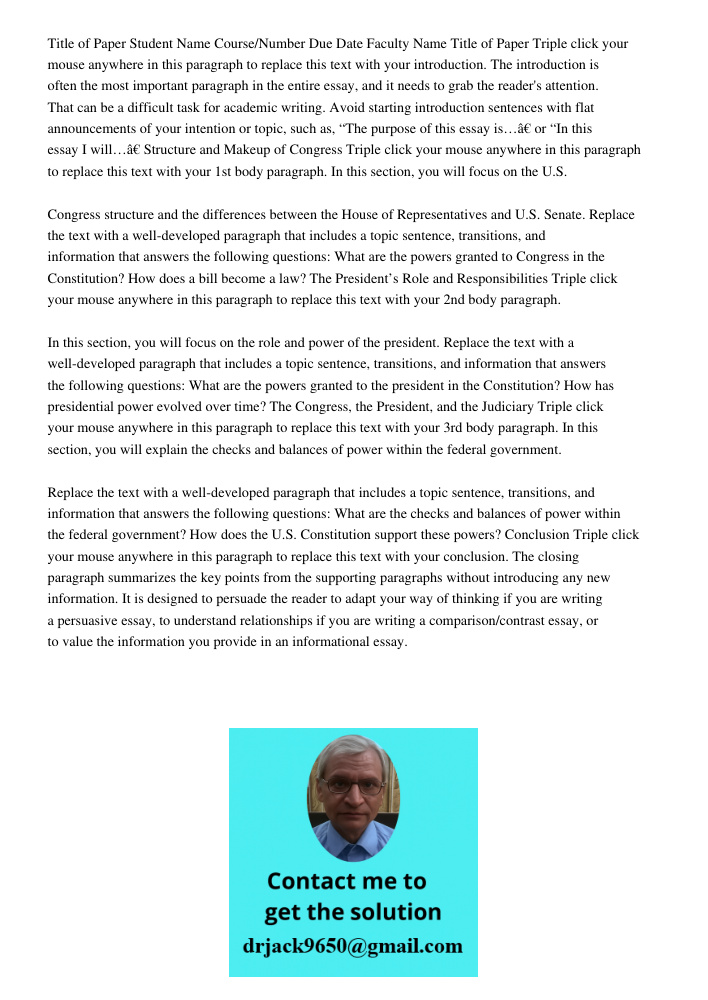 Title of Paper Student Name Course/Number Due Date Faculty Name Title of Paper Triple click your mouse anywhere in this paragraph to replace this text with your introduction. The introduction is often the most important 