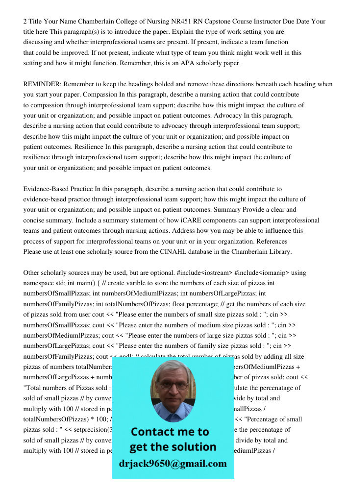 2 Title Your Name Chamberlain College of Nursing NR451 RN Capstone Course Instructor Due Date Your title here This paragraph(s) is to introduce the paper. Explain the type of work setting you are discussing and whether i