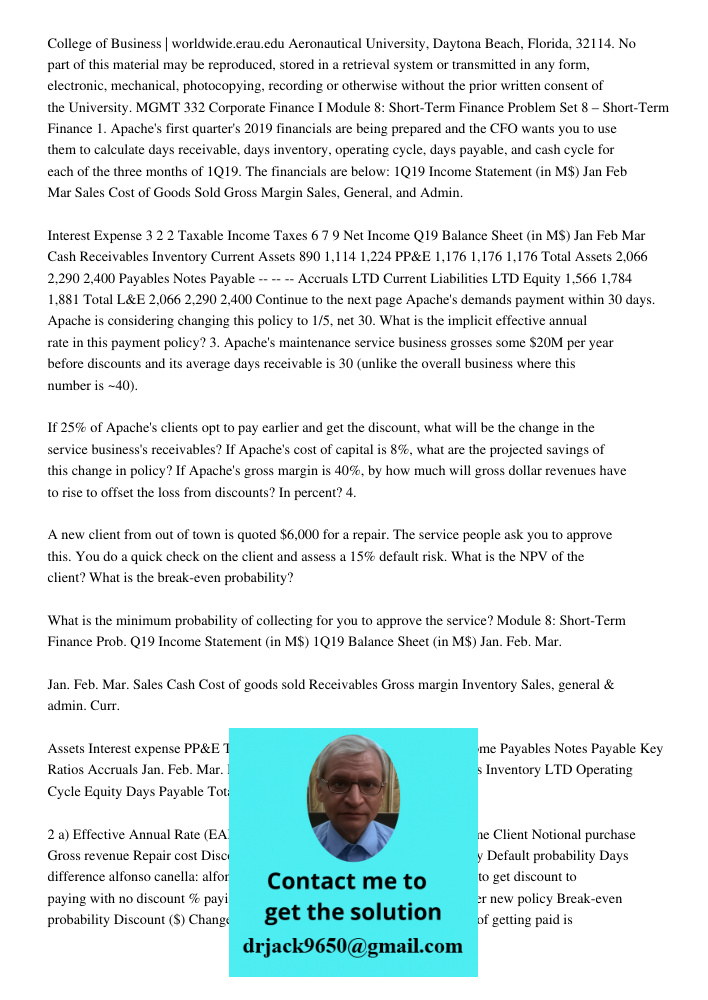 College of Business | worldwide.erau.edu Aeronautical University, Daytona Beach, Florida, 32114. No part of this material may be reproduced, stored in a retrieval system or transmitted in any form, electronic, mechanical