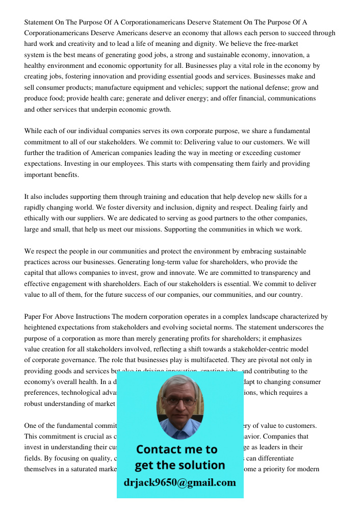 Americans deserve an economy that allows each person to succeed through hard work and creativity and to lead a life of meaning and dignity. We believe the free-market system is the best means of generating good jobs, a s