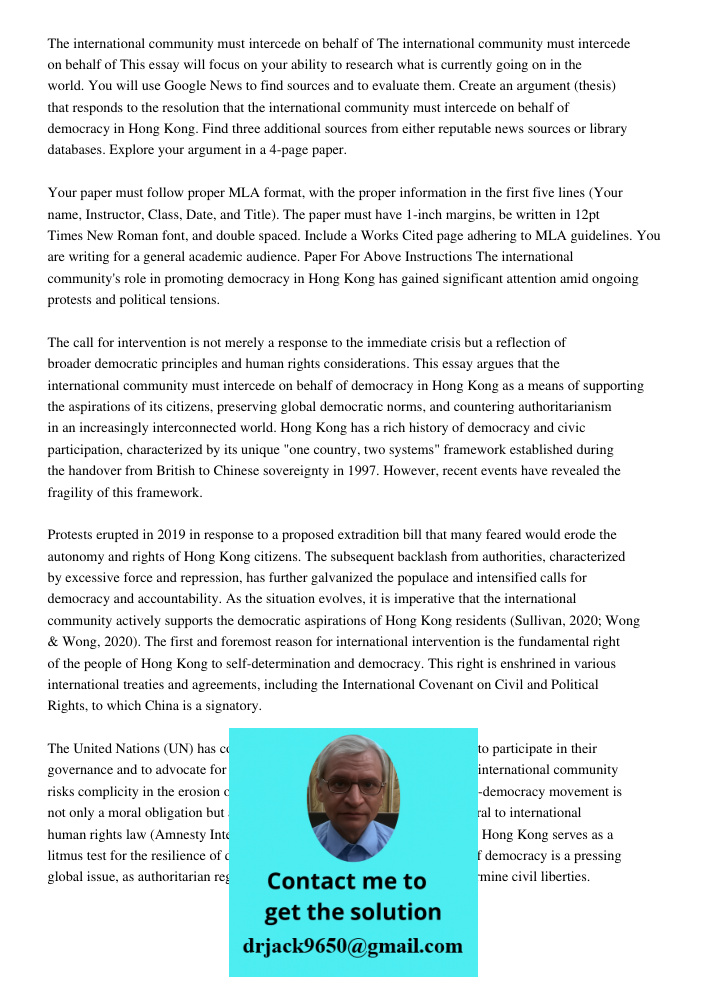 This essay will focus on your ability to research what is currently going on in the world. You will use Google News to find sources and to evaluate them. Create an argument (thesis) that responds to the resolution that t